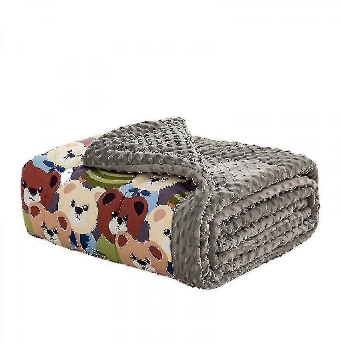 Cobertor ponderado para crianças, cobertor de arremesso de algodão 100% com contas, cobertor pesado reversível para crianças, 39x59 polegada