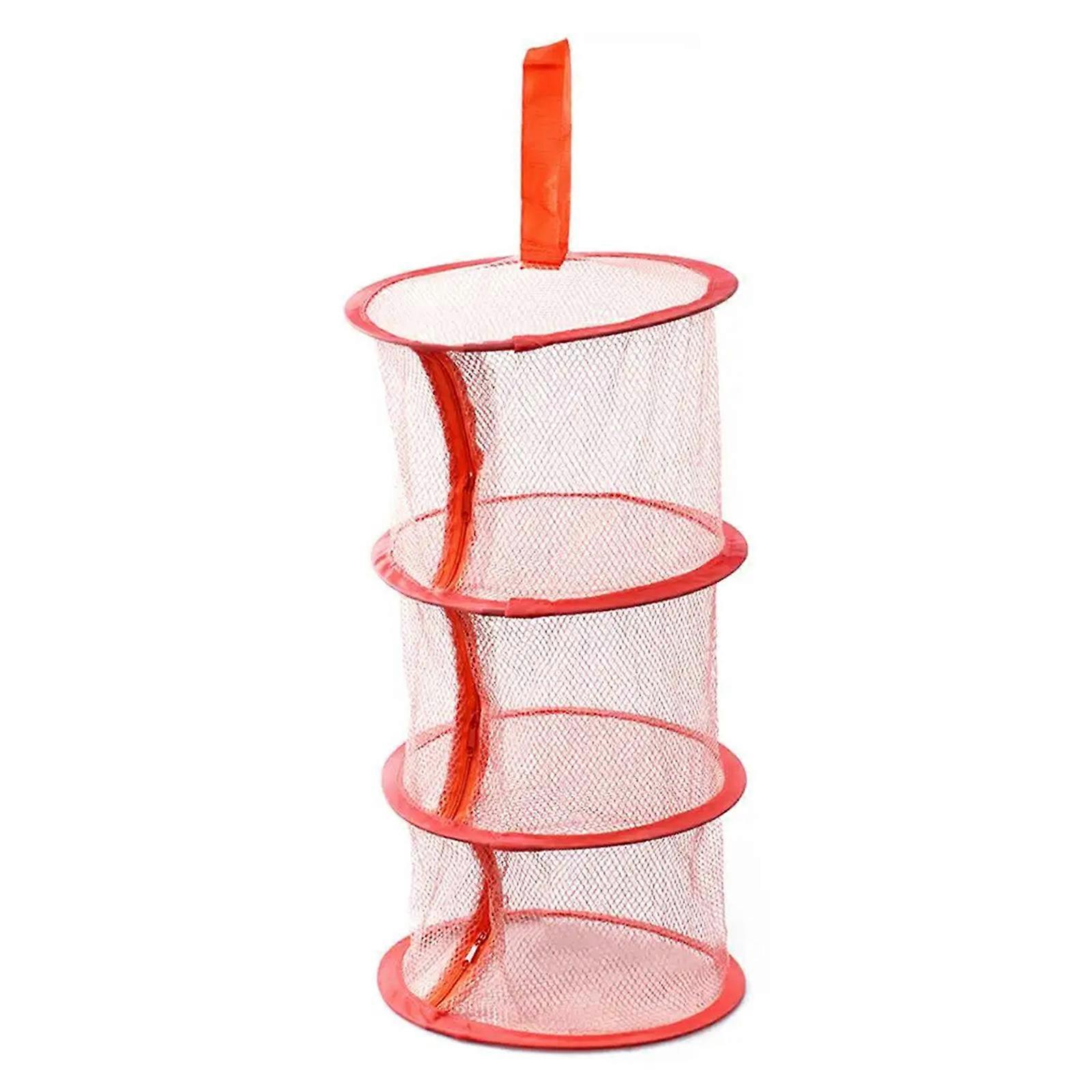Windproof Zippers Bra Drying Basket 3 Layer Hanging Net Mesh Storage Basket Hanging Clothes Bra Drying Basket Organizers  orange