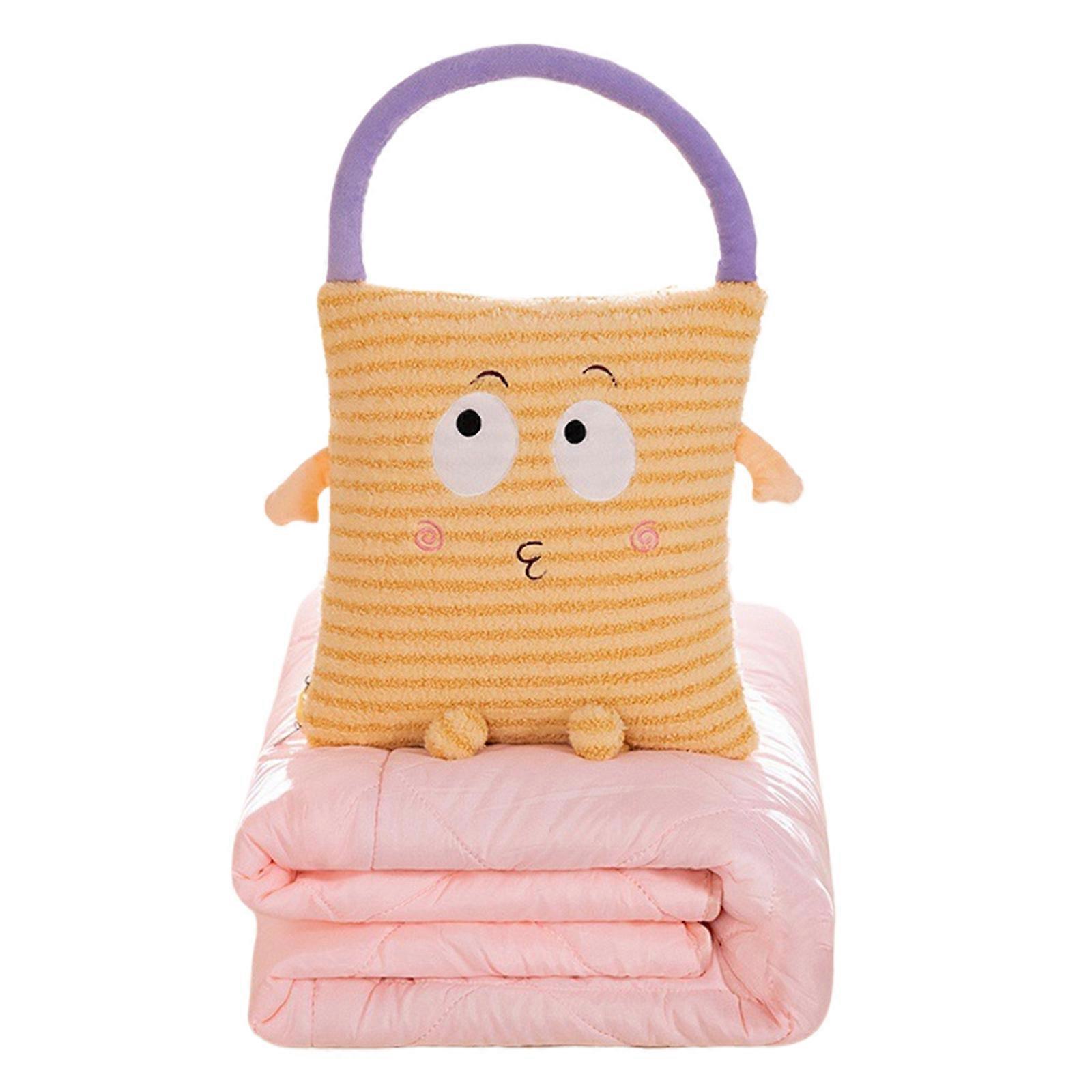 Plush Pillow Blanket Multiple Use Handheld Pillow Bag for Students and Professional Seeking Warmth and Convenience Yellow S