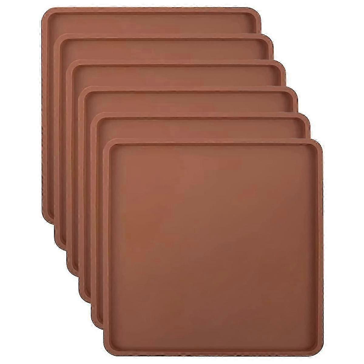 6 Pack Silicone Dehydrator Sheets With Edge For 14x14inch Trays, Nonstick Silicone Drye Sheets Mult