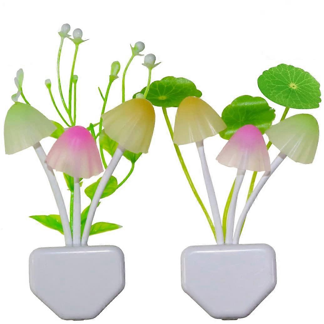 4pcs Color-Changing Mushroom Night Light - LED Sensor for Bedroom & Stairs
