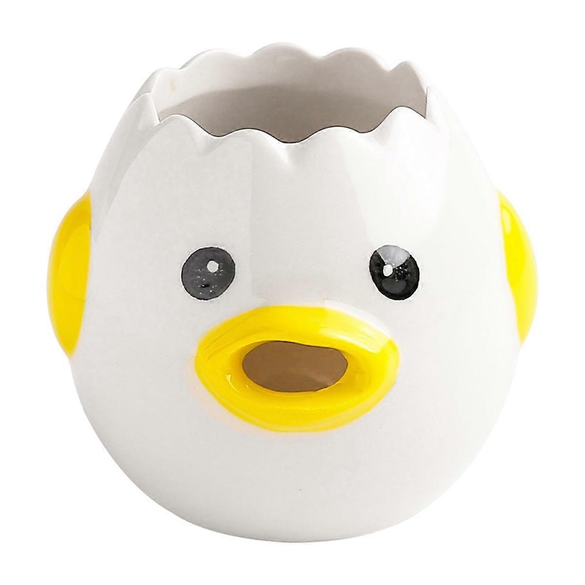 Cute Egg Separator, Ceramics Vomiting Chicken Egg Yolk White Separator, Practical Household Small Egg Filter Splitter