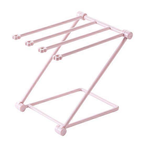 1pc Pink Tabletop Rag Storage Rack, Convenient Folding Towel Holder for Kitchen