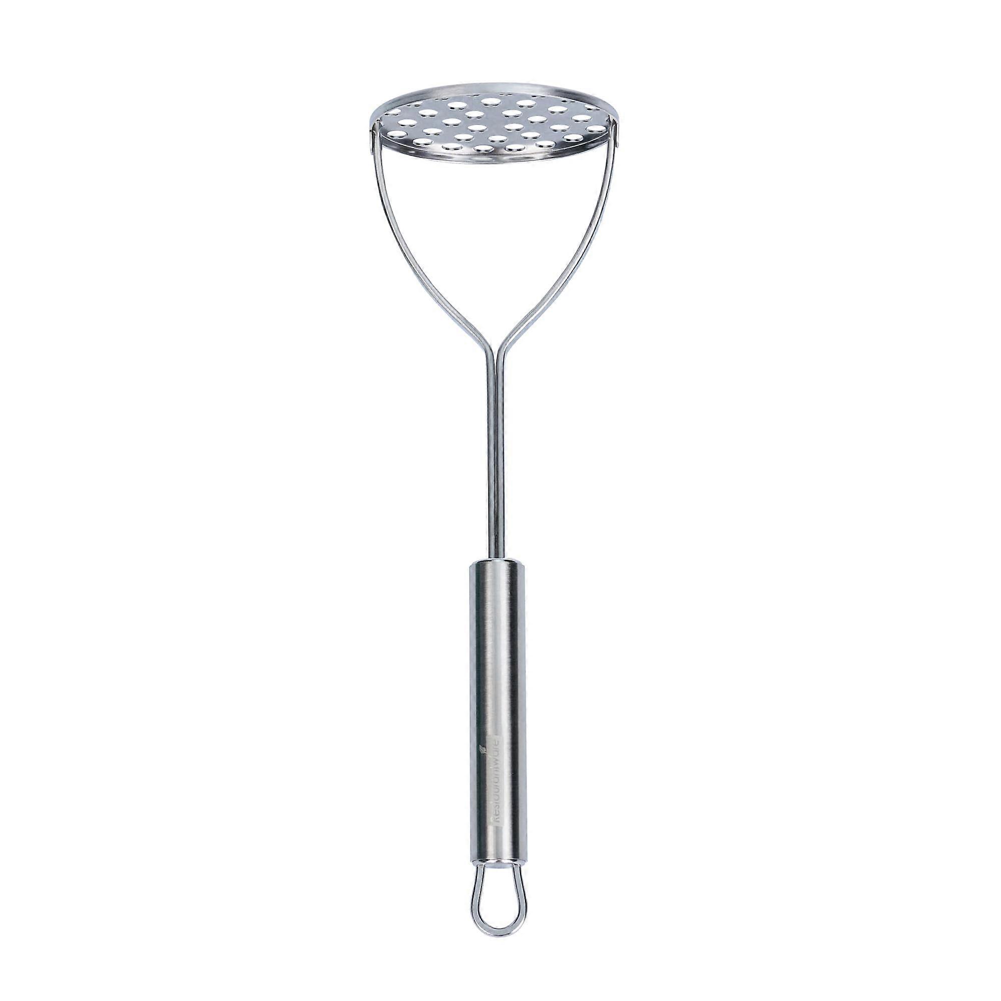 german standard round potato masher with ergonomic handle heavy-duty stainless steel for avocado beans sweet potatoes