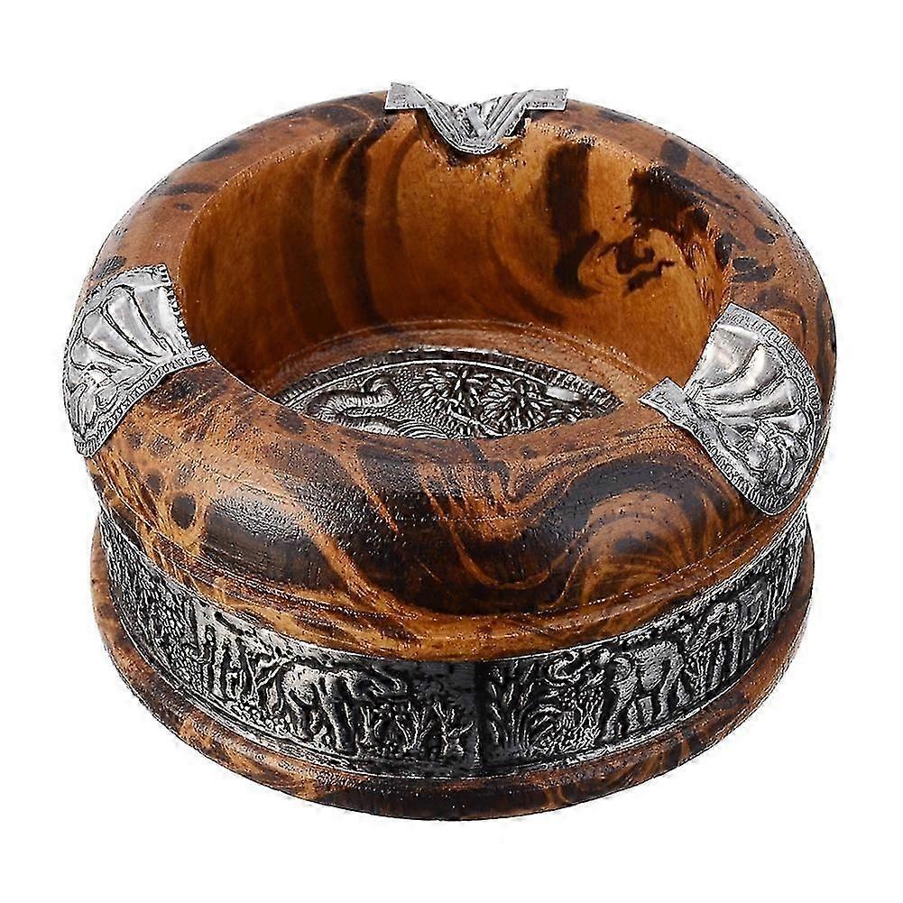 Cinzeiro de madeira de 3 polegadas, bandeja para tabaco, porta-charutos, cinzeiro de madeira