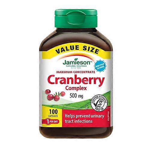 Jamieson Vitamins Maximum Concentrate Cranberry Complex Value Size,500 Mg,100 Capsules (Pack of 3)