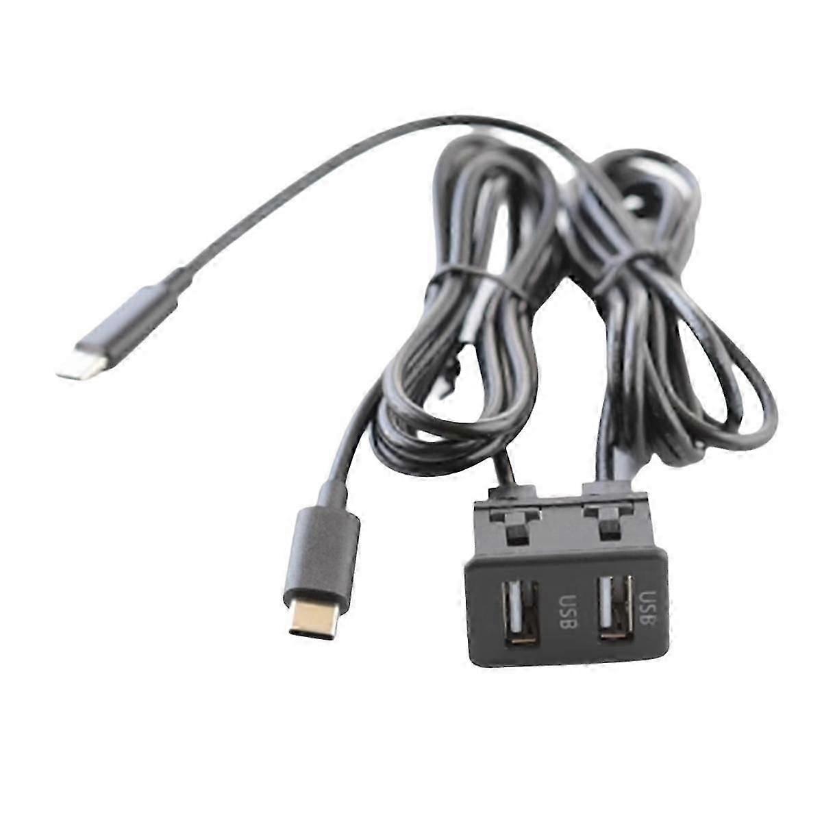 Car Android Navigation Machine Double TYPEC Input to Double USB Interface Panel Adapter Panel