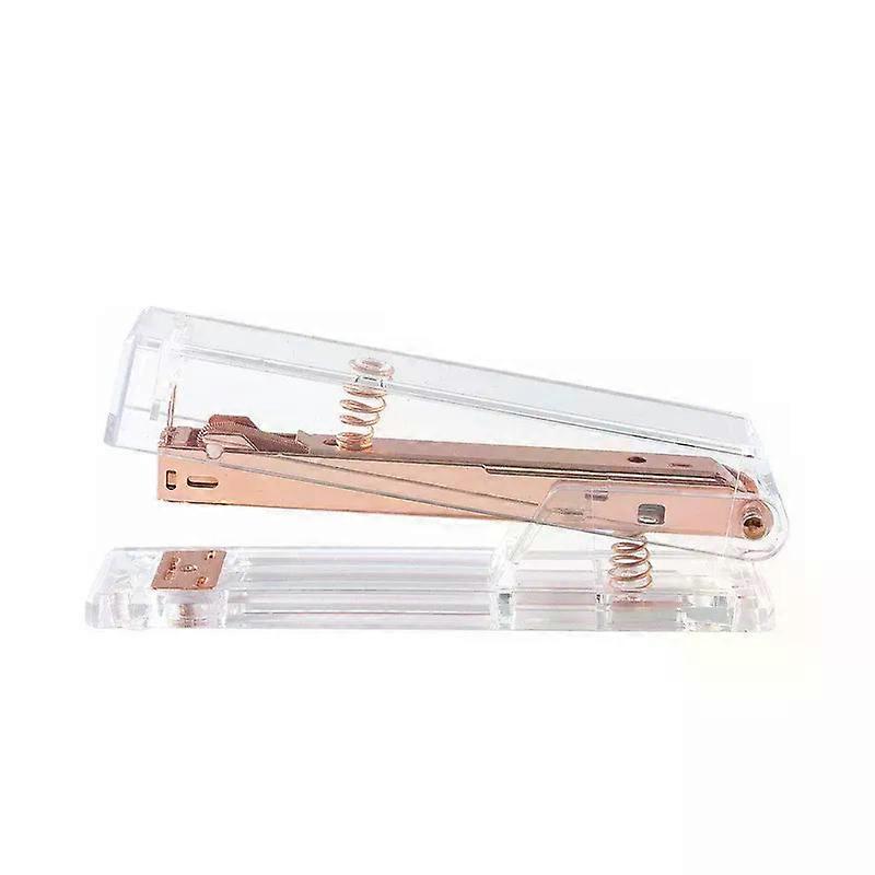1 pcs  Rose Gold Acrylic Stapler, Desktop Stapler, 25 Sheet Capacity, Includes