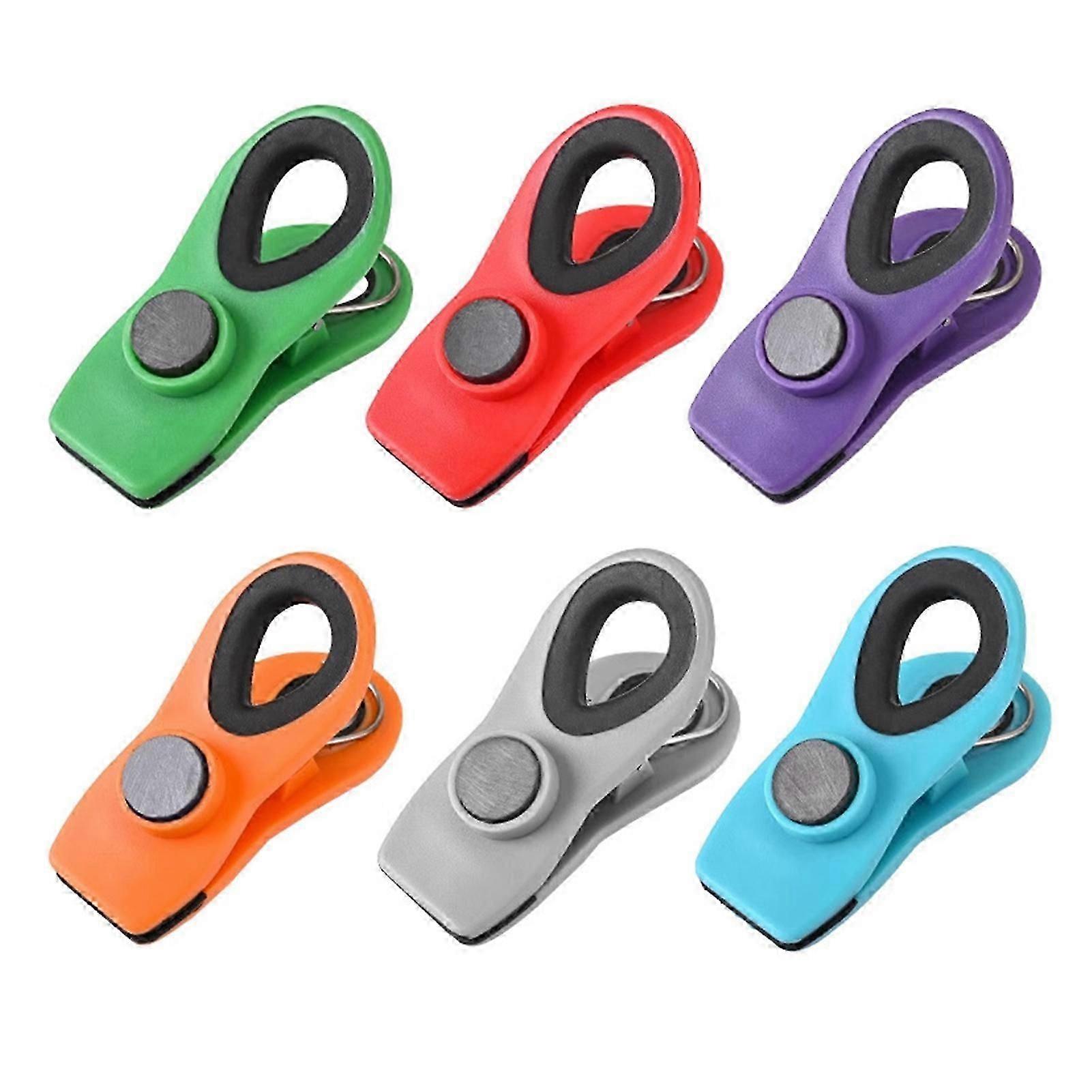6Pcs Magnetic Sealing Clips for Food Storage Strong Magnet Airtight Seal Chip Clips Bag Clips Plastic Bag Sealer for Food