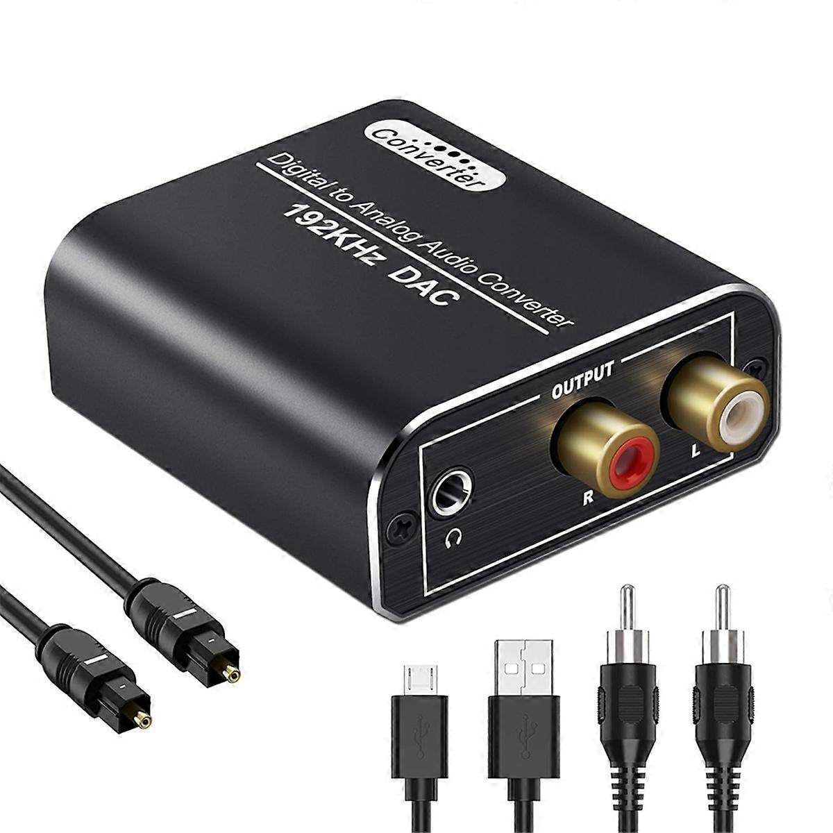 Digital to Analog Audio Converter,192kHz Digital Coaxial and Optical with Optical Cable for HDTV Ho