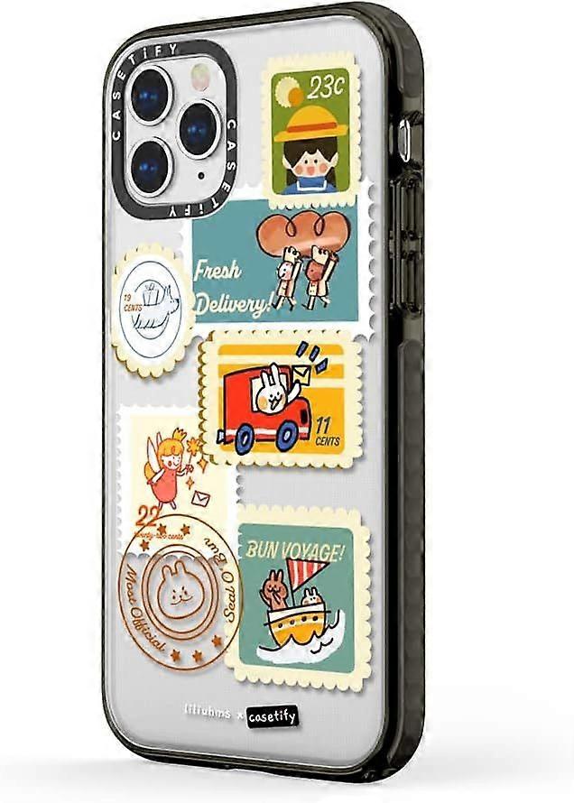 Impact Case compatible 12 Pro Max - Postage Party - Clear Black