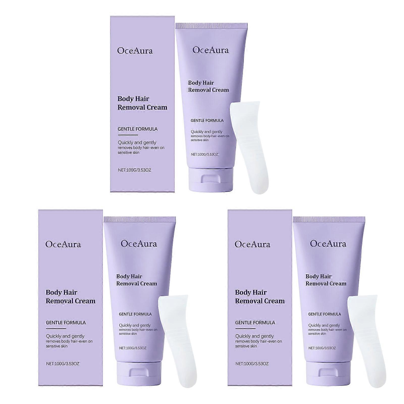 Body Hair Removal Cream with Spatula Applicator, Gentle Formula, Safe for Sensit 1/2/3pcs