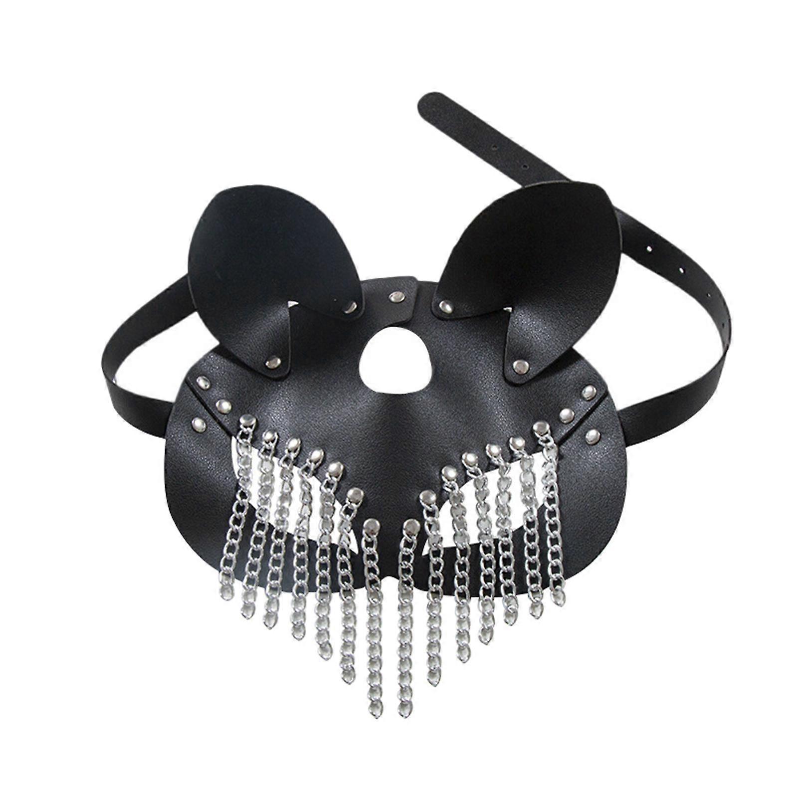 lyx halva ansiktet räv cosplay mask katt öron maskerad mask för kvinna justerbar