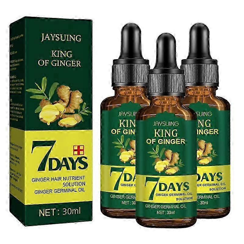 3X 7 Days Ginger Hair Growth Products Fast Promote Hair Regrowth Serum Anti Hair Loss Scalp Treatment Baldness Care Essential Oils