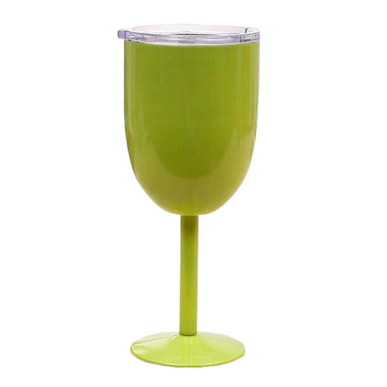 10 Oz Insulated Cocktail Glass Double Walled High-foot Lidded Tumbler for Cocktails Wine Cold Drinks