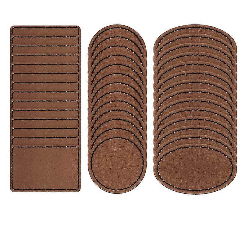 90 Pcs Leatherette Blank Hat Patches Iron on Leatherette Patch Rustic Faux Leather Patches for Jacke
