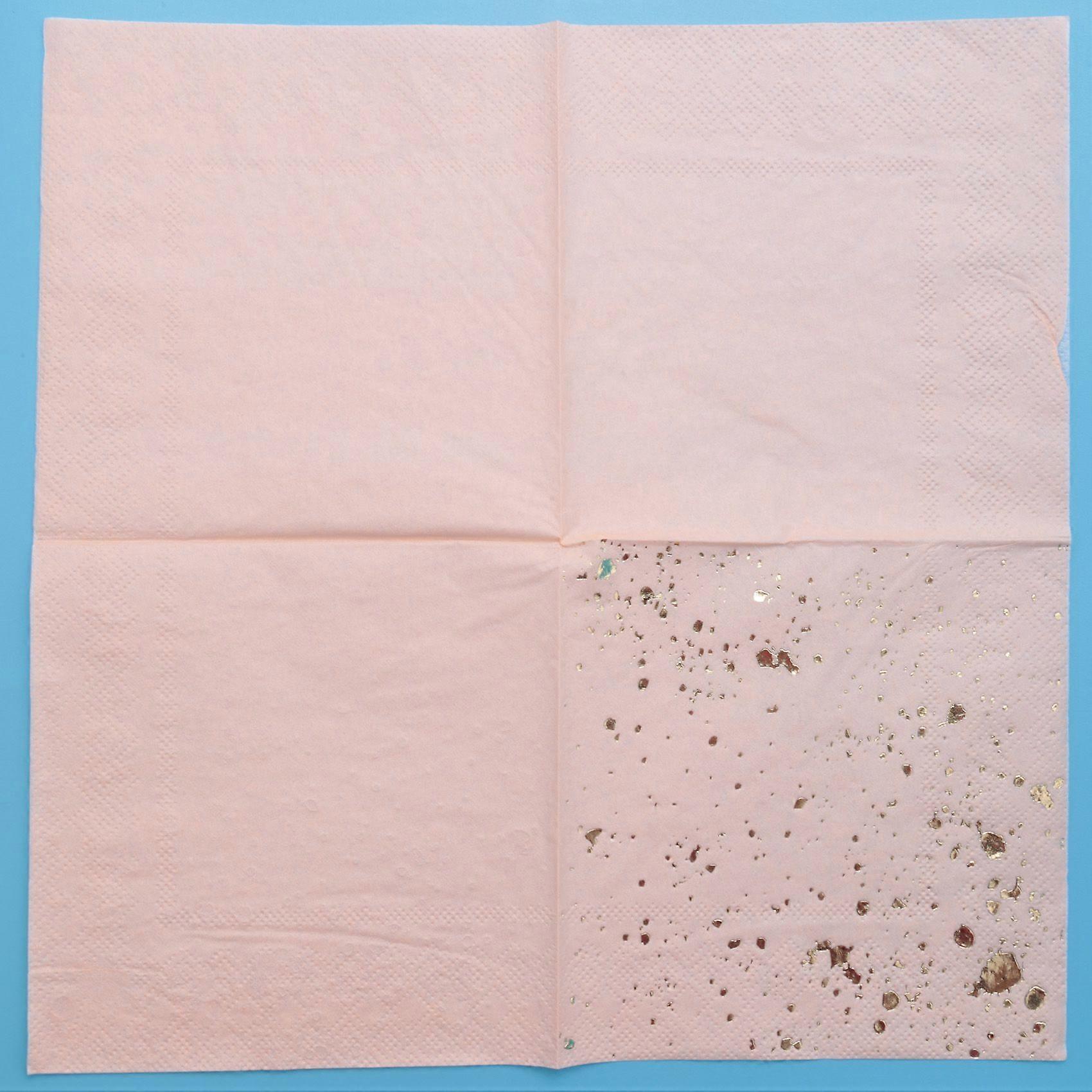 Gold Blocking Pink Marble Texture Tableware Set Paper Napkins Party Wedding Carnival Tabl