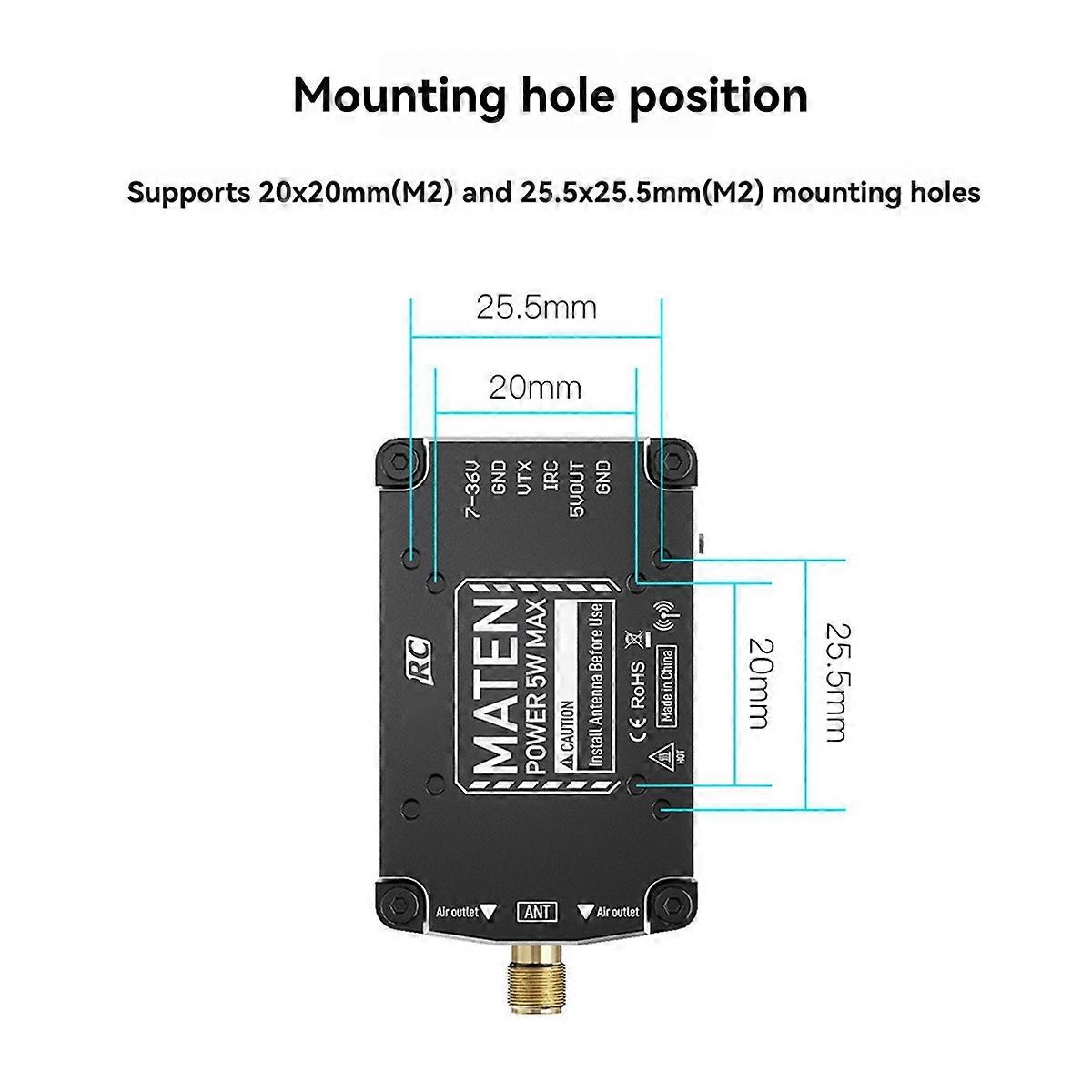 MATEN 5.8G 5W VTX PRO for FPV Quadcopter Freestyle Drone
