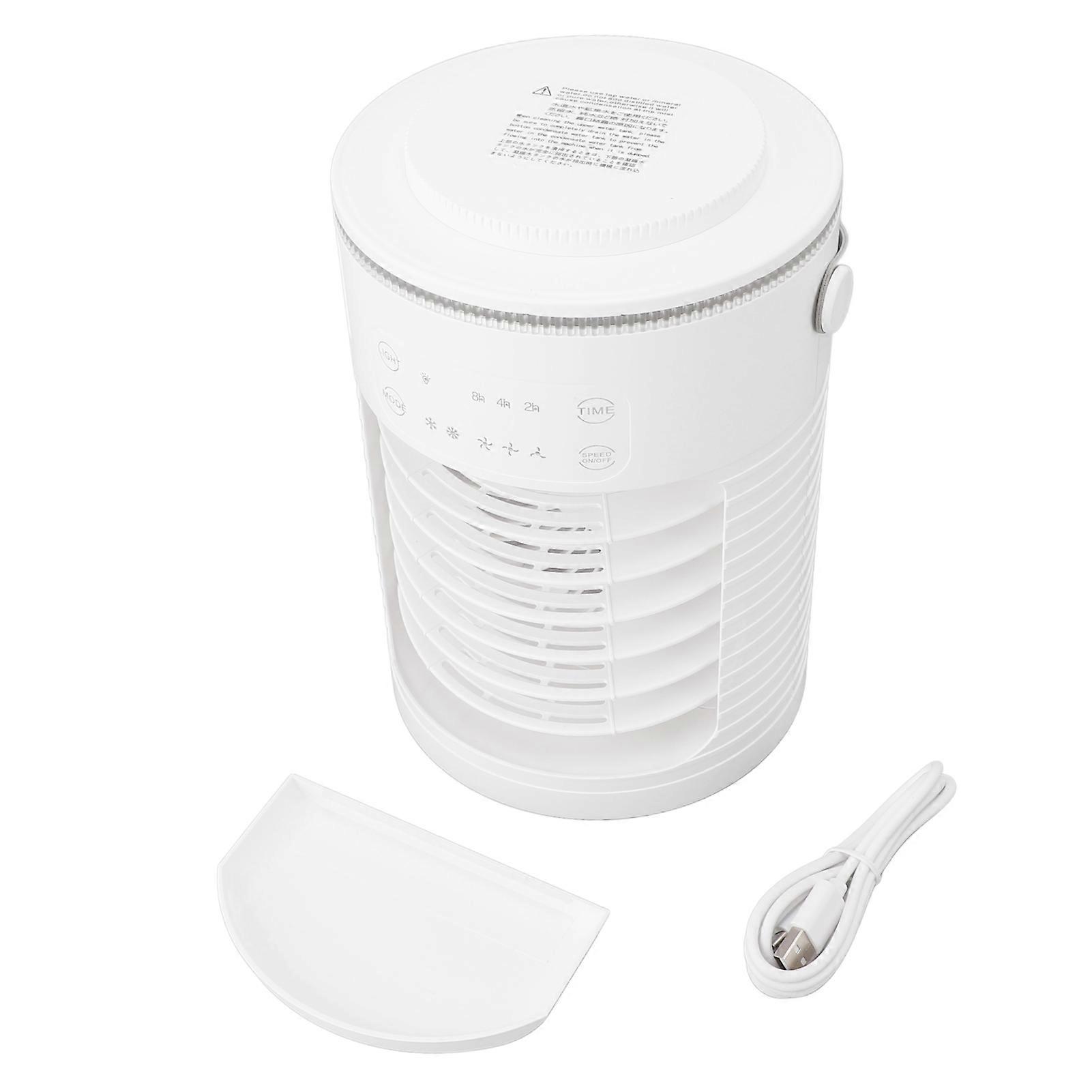 Desk Air Cooler 3 Speeds 600ml Water Tank Low Noise Portable Small Air Conditioner Fan with Timer for Room Office Travel