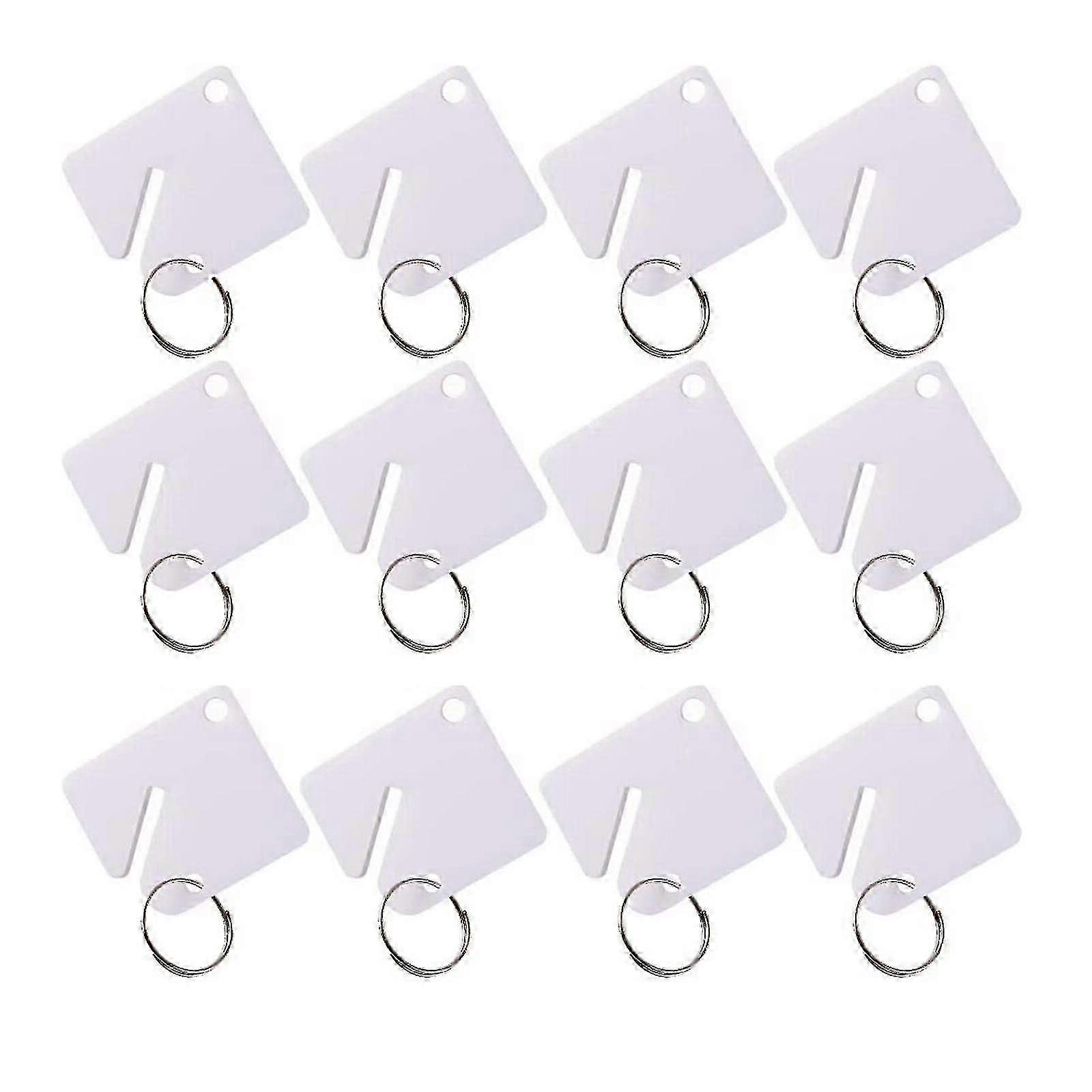 60 Pcs Square Slotted Cabinet For Key Tag With Hook Write-on Tags Round Split Ring