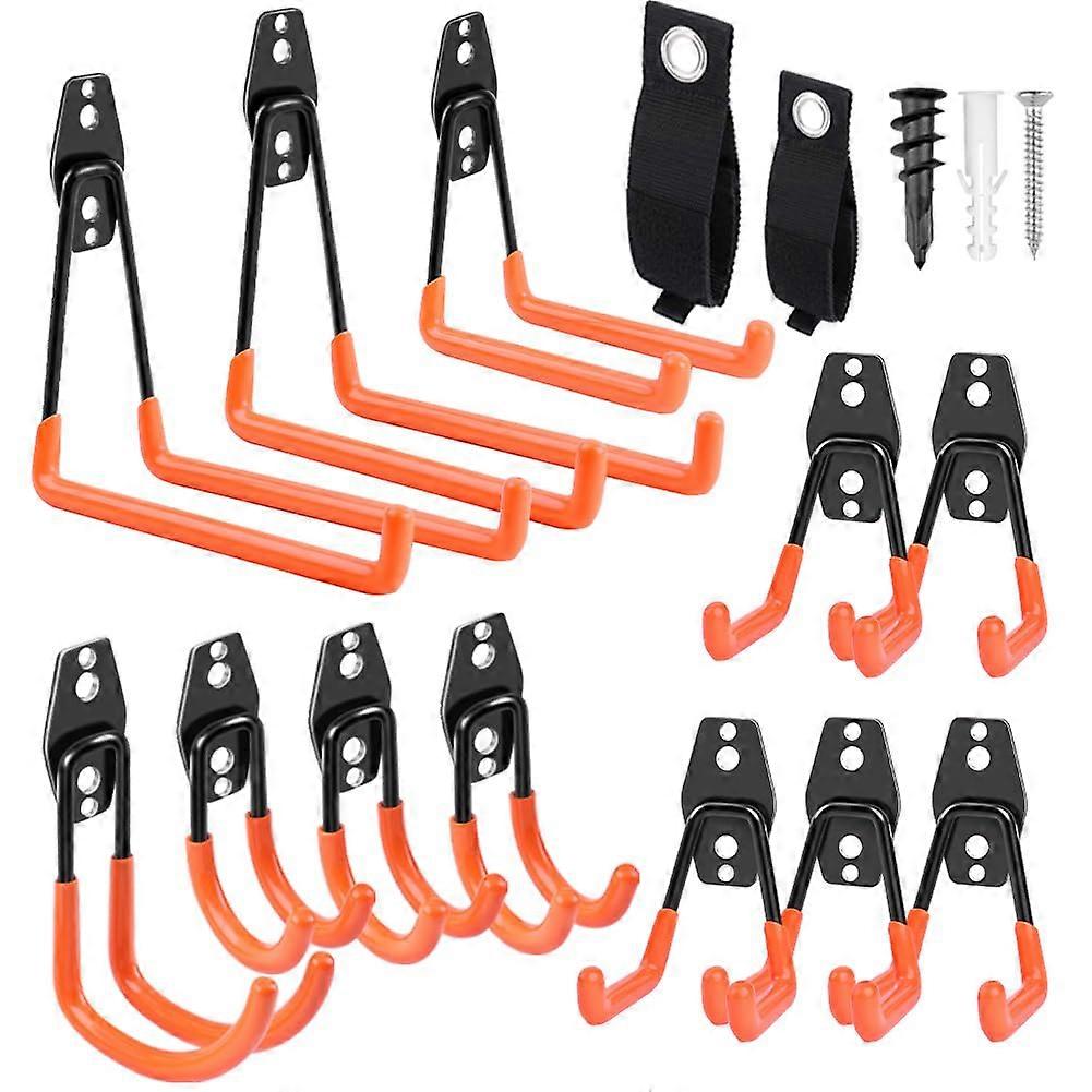 14 Pack Garage Hooks for Garage Storage and Garden Tools with Non-Slip Coating