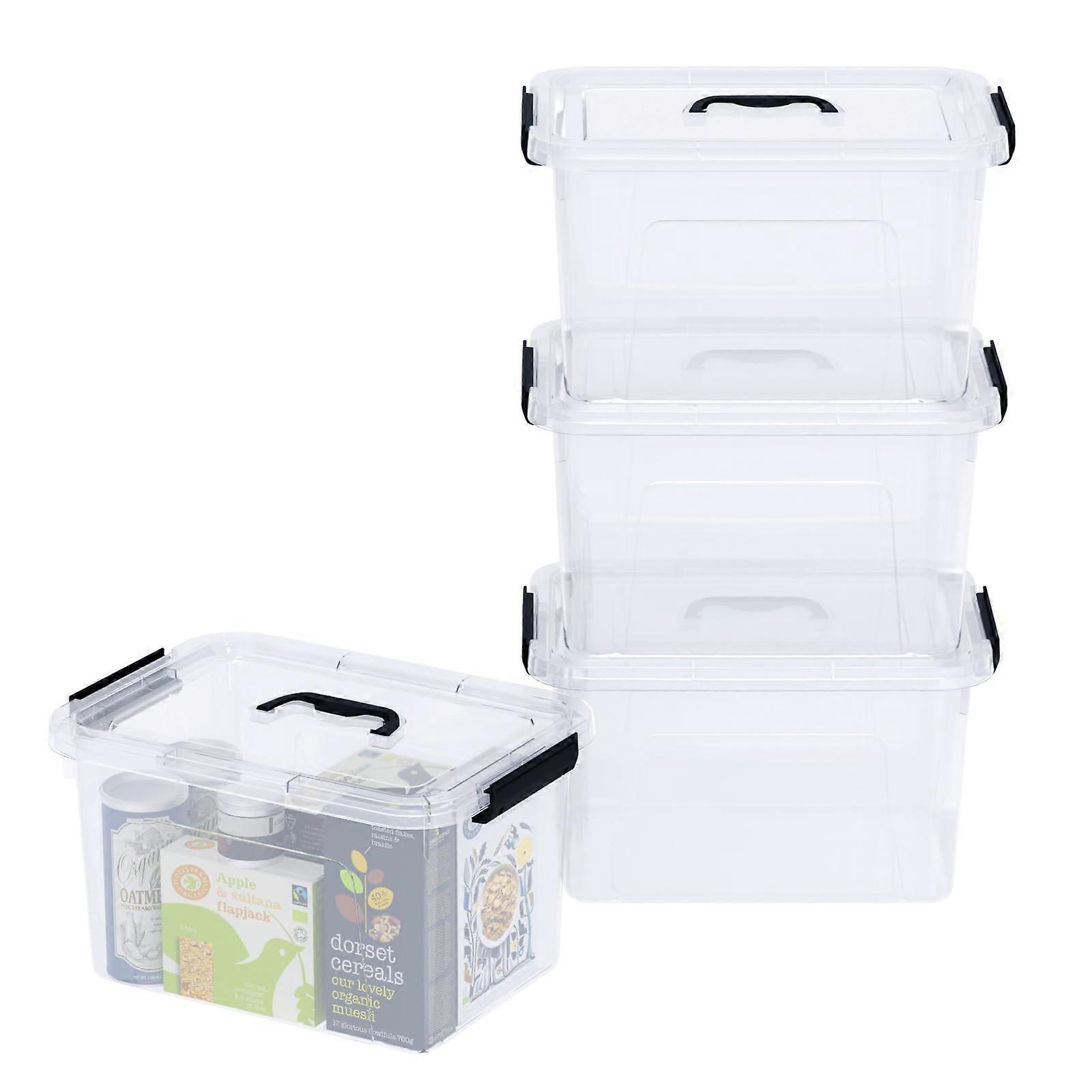 17.5 Quart Plastic Storage Bins with Lids, 4-Pack Stackable Organizing Boxes with Handles, Clear Container for Home and Office