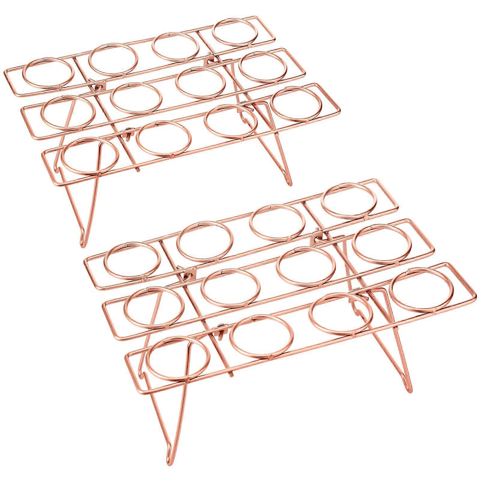 Ice Cream Cone Baking Racks 2-Piece Set Rose Gold Finish Cupcake Display Racks Cupcake Cone Stands Cupcakes Holders