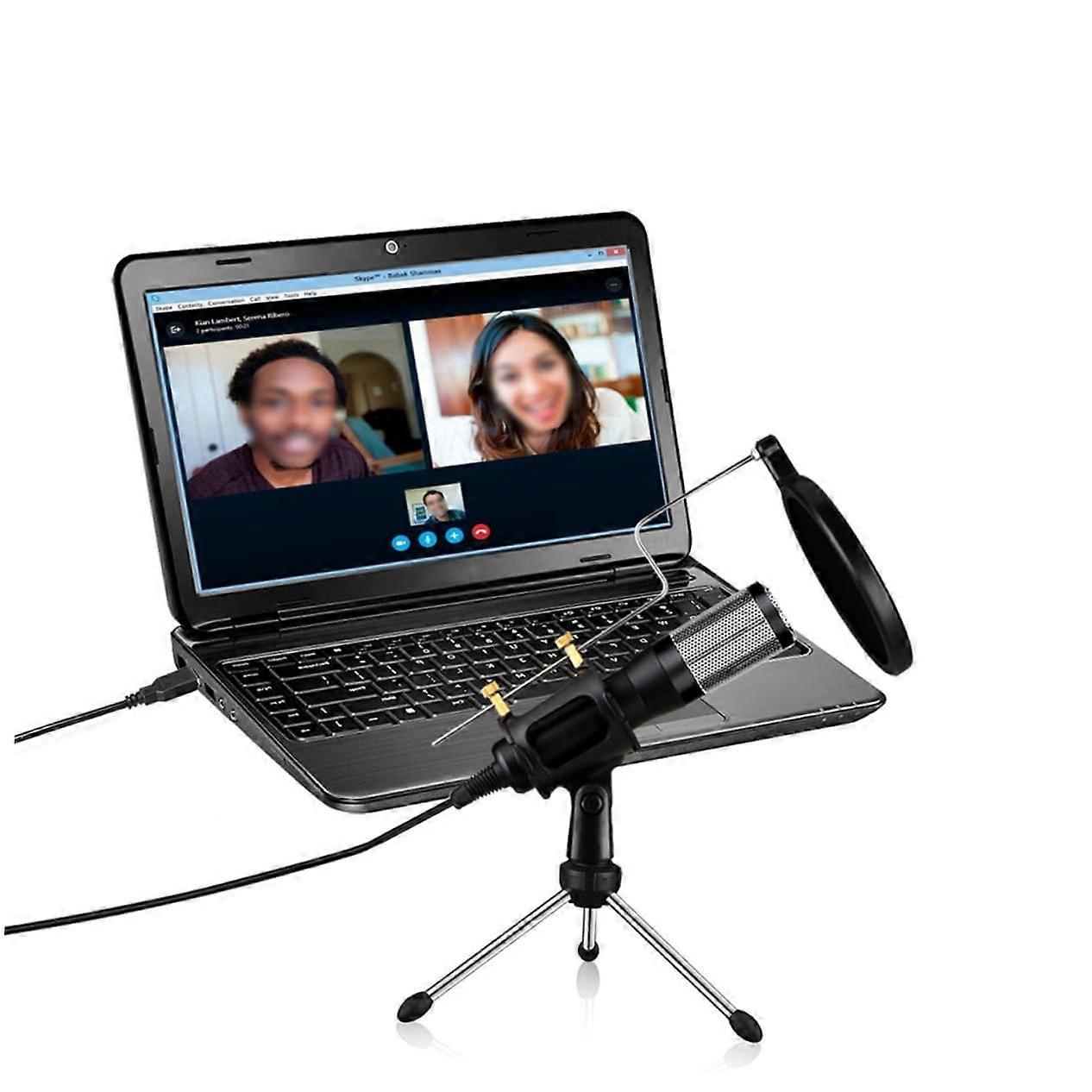 Microphones for Plug and Play Black USB for Conference Calls and Online Gaming with Noise Cancellation Feature