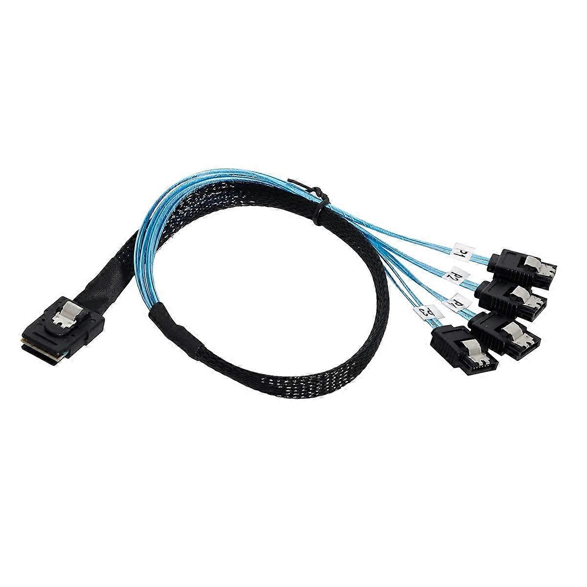 Mini SAS SFF-8087 to 4 SATA 7-Pin Target Hard Disk Cable 6Gbps Compatible Data Server RAID Cable