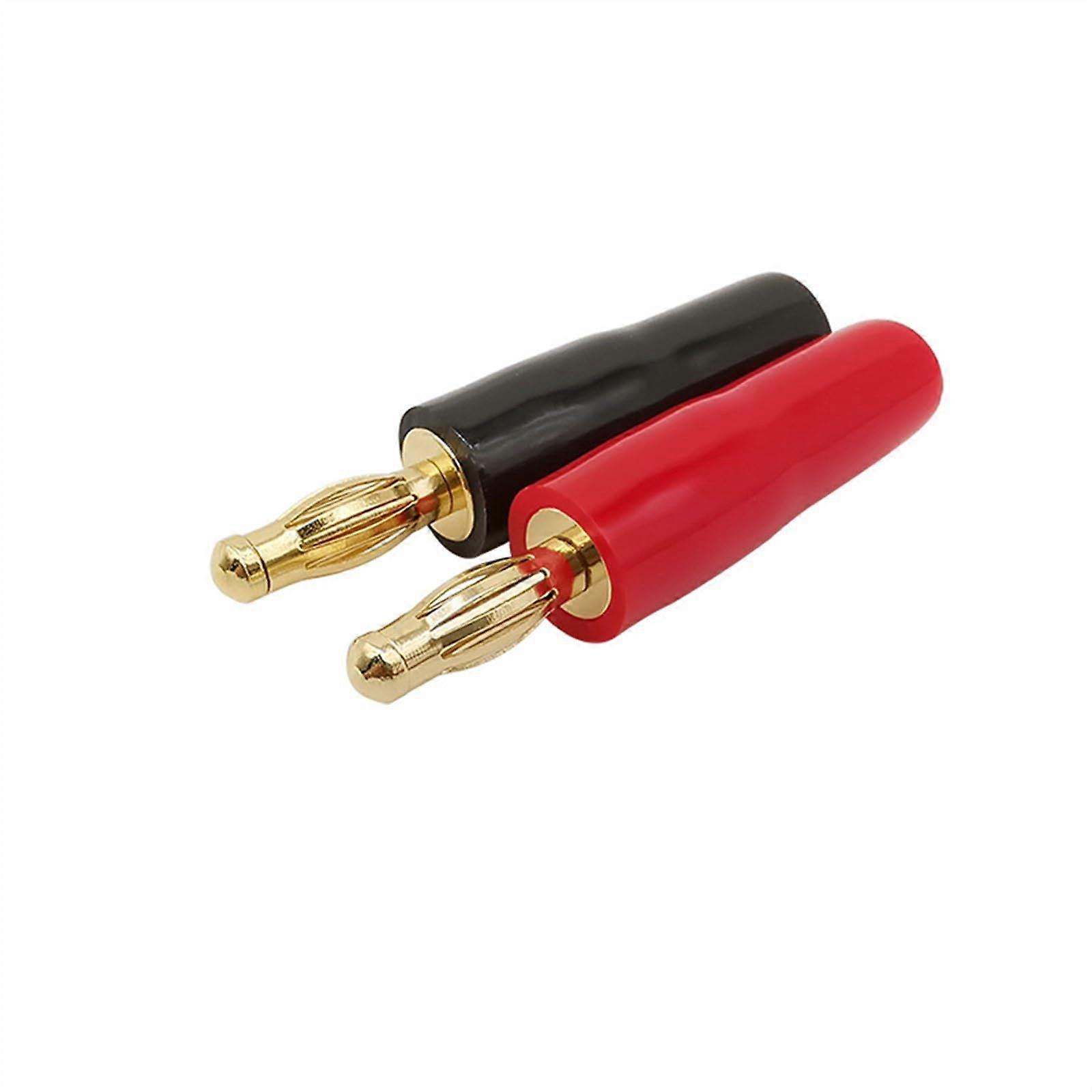 Gold-Plated 4mm Banana Male Connectors 8Pcs Solderless Screw Lock Audio Speaker Test Wire Connectors