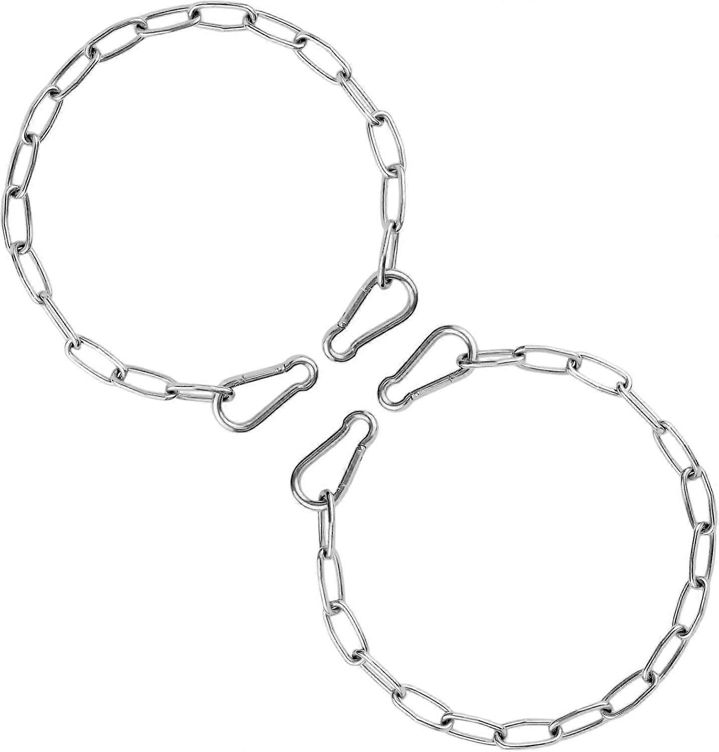 Gate Chain for Outdoor Fence - Rustproof Metal Gate Latch Chain with Hooks,