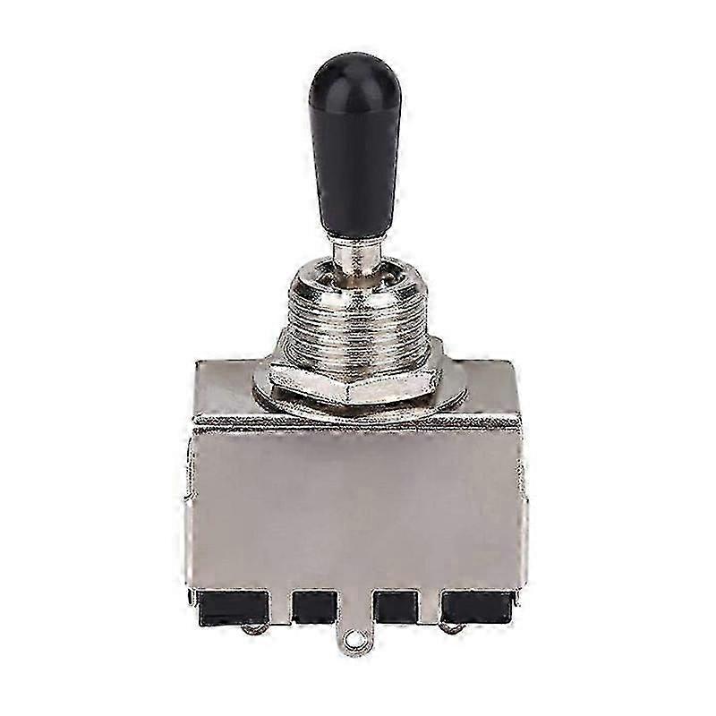 1Pc Guitar 3 Way Toggle Switch, Metal Enclosed 3 Way Selector Switch With Black Tip Knob Replacemen Edition c