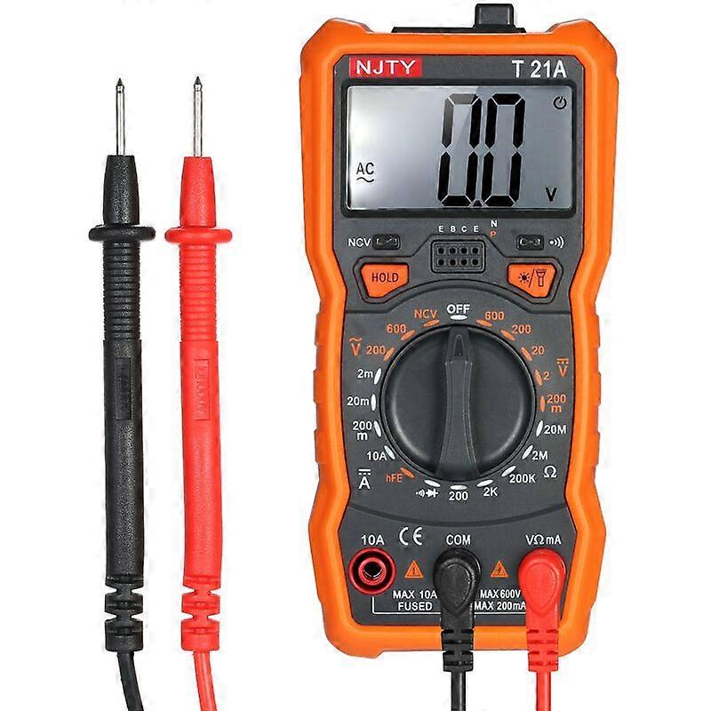 Portable Anti-burn Digital Multimeter, Auto Range Digital Display Meter (T21C Standard)