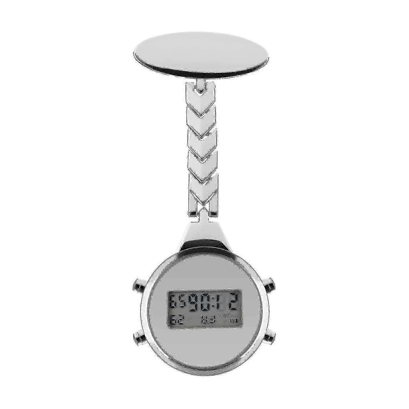 Krankenschwester Taschenuhr, Multifunktions-Digital-Krankenschwester-Uhr Brosche Pin Krankenschwester Uhr mit leuchtendem Kalender