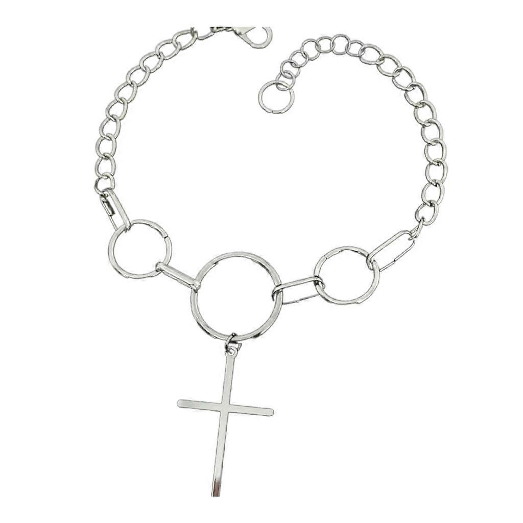 Round Loop Cross-shape Exaggerated Clavicle Chain Female Net Red Temperament