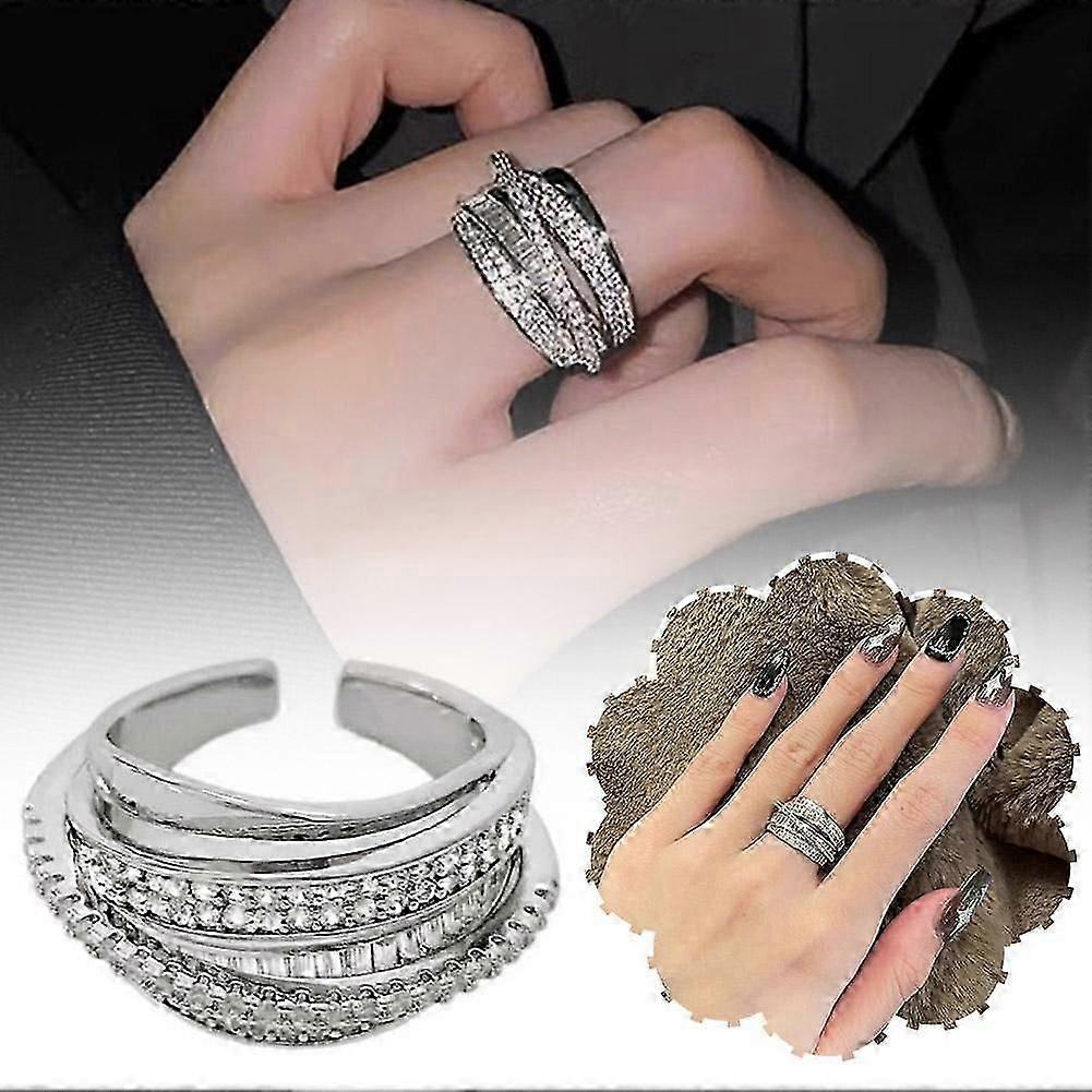 Multi Layer Wrap Thumb Finger Rings Adjustable Open