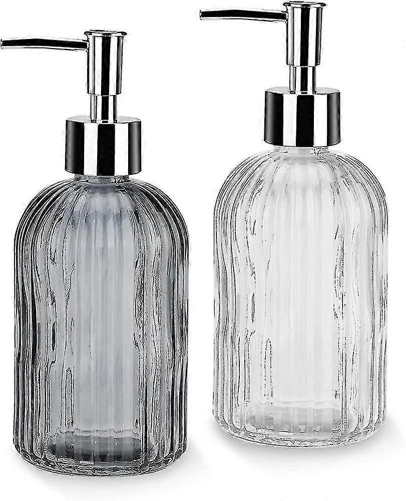 Flydende sæbedispenser, sæbedispenser i glas med håndpumpe 2 stk