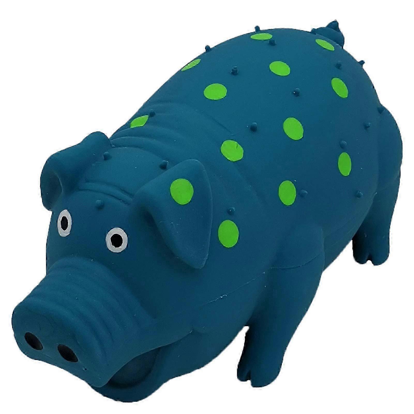 Squeaky Pig Dog Toys, Grunting Pig Dog Toy That Oinks Grunts for Small Medium Large Dogs, Durable Rubber Pig Squeaker Dog Puppy Chew Toys, Latex Inter