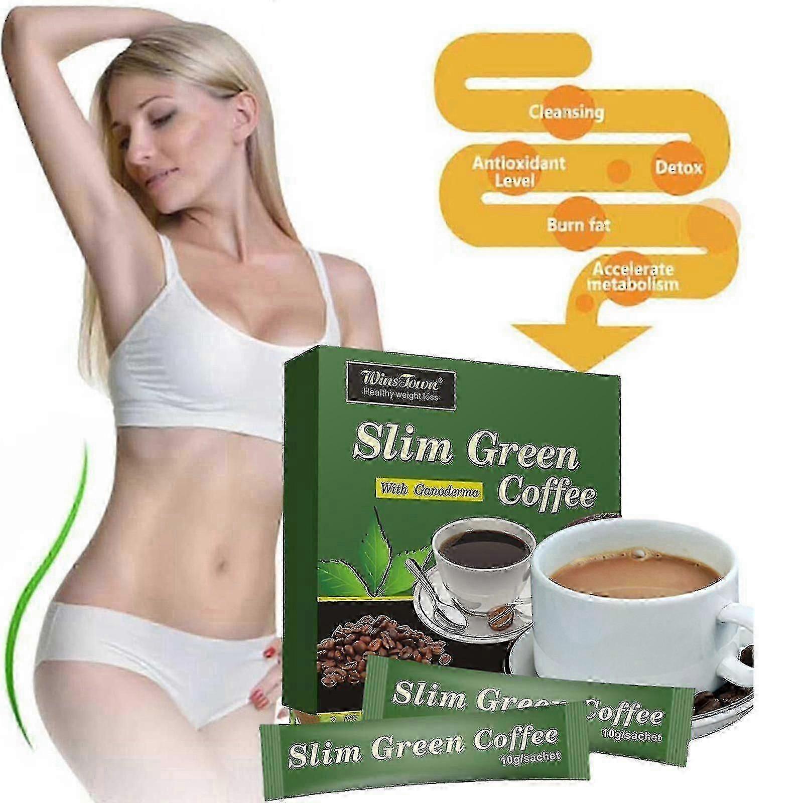 18-54pcs Teebeutel Schlanker grüner Kaffee mit Ganoderma Kontrolle Gewicht Gewicht Tee