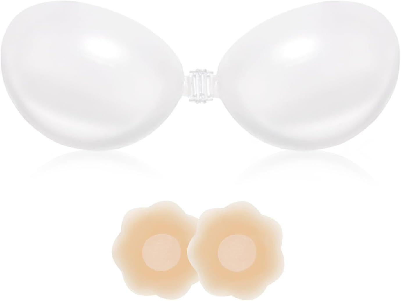 2025 Latest Model  Backless Strapless Bra for Push Up, Clear Gel Silicone Padded
