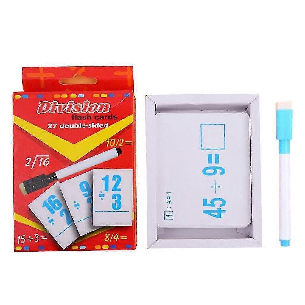 27 Double-Sided Educational Arithmetic Flashcards with Erasable Pen, Reusable Math Learning Tool for Kids