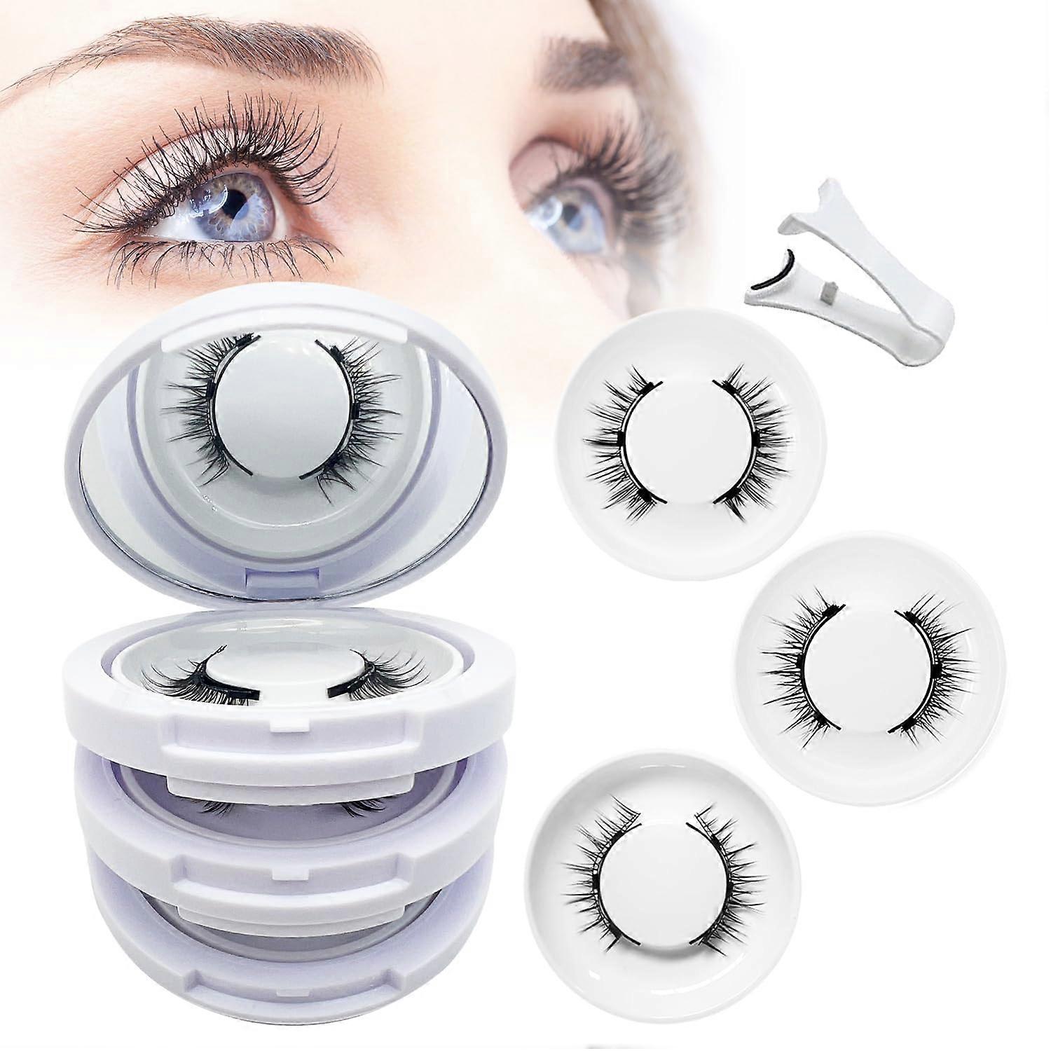 Magnetic Eyelashes with Applicator - Reusable Natural Look Lashes, No Glue Needed, Style NaturalDevilCamellia