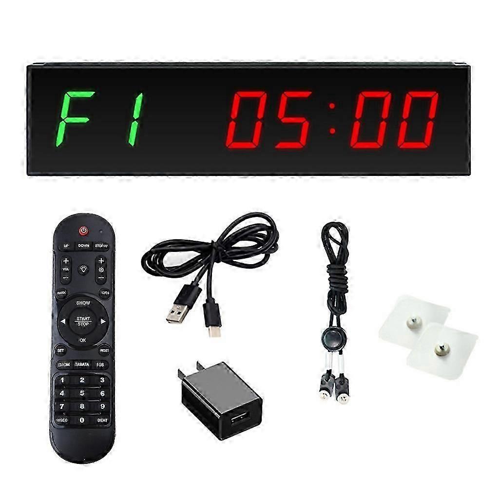 Large Screen Gym Timer 1.5Inch Digits Count Down/Up Timer Box Cycle Interval
