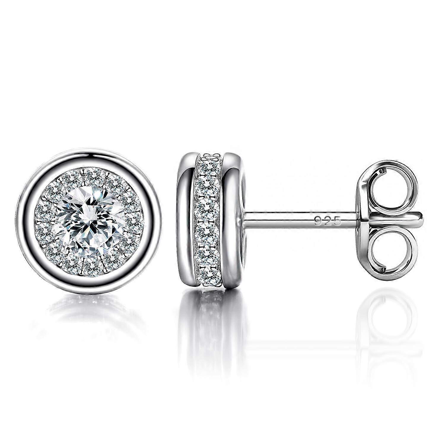 Round CZ Studs hypoallergenic for Womens