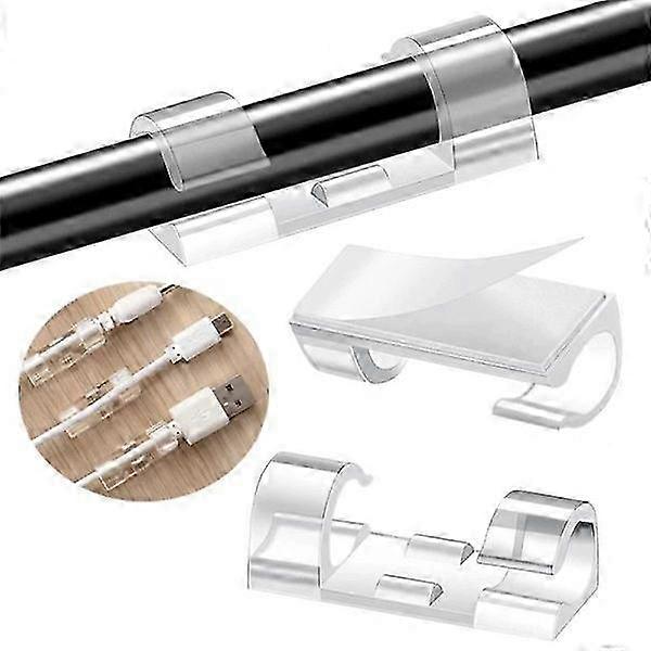 Cable holder - Self-adhesive - Cable clip - Transparent -I