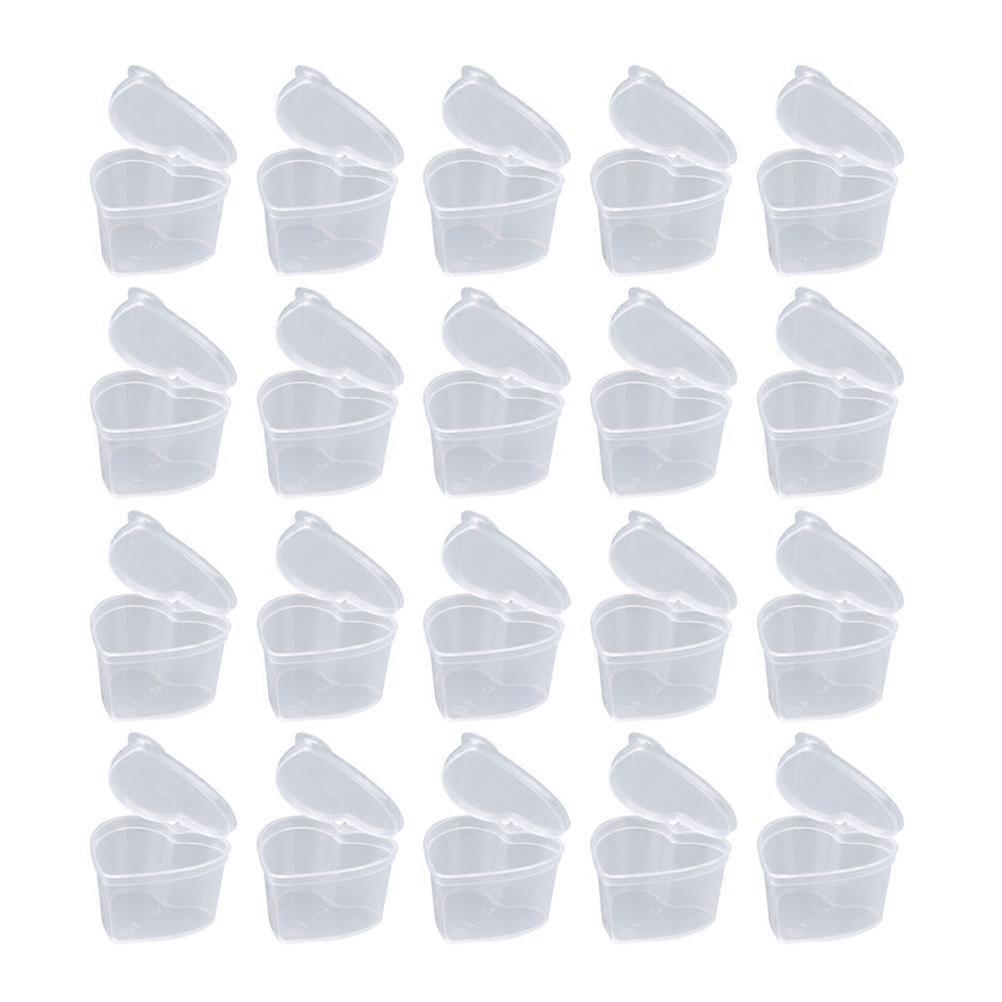 25PCS Heart Shaped Transparent Storage Boxes Dustproof DIY Organizer Cases