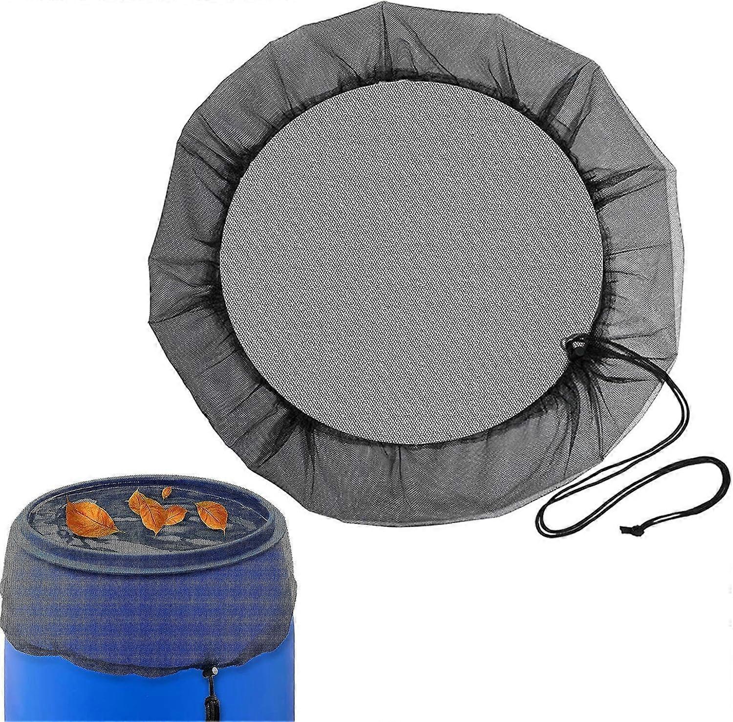 Black Rain Butt Net Cover For Rain Barrel, Elastic Band, Mosquito Repellent, Adjustable, Leaves Debris Protection