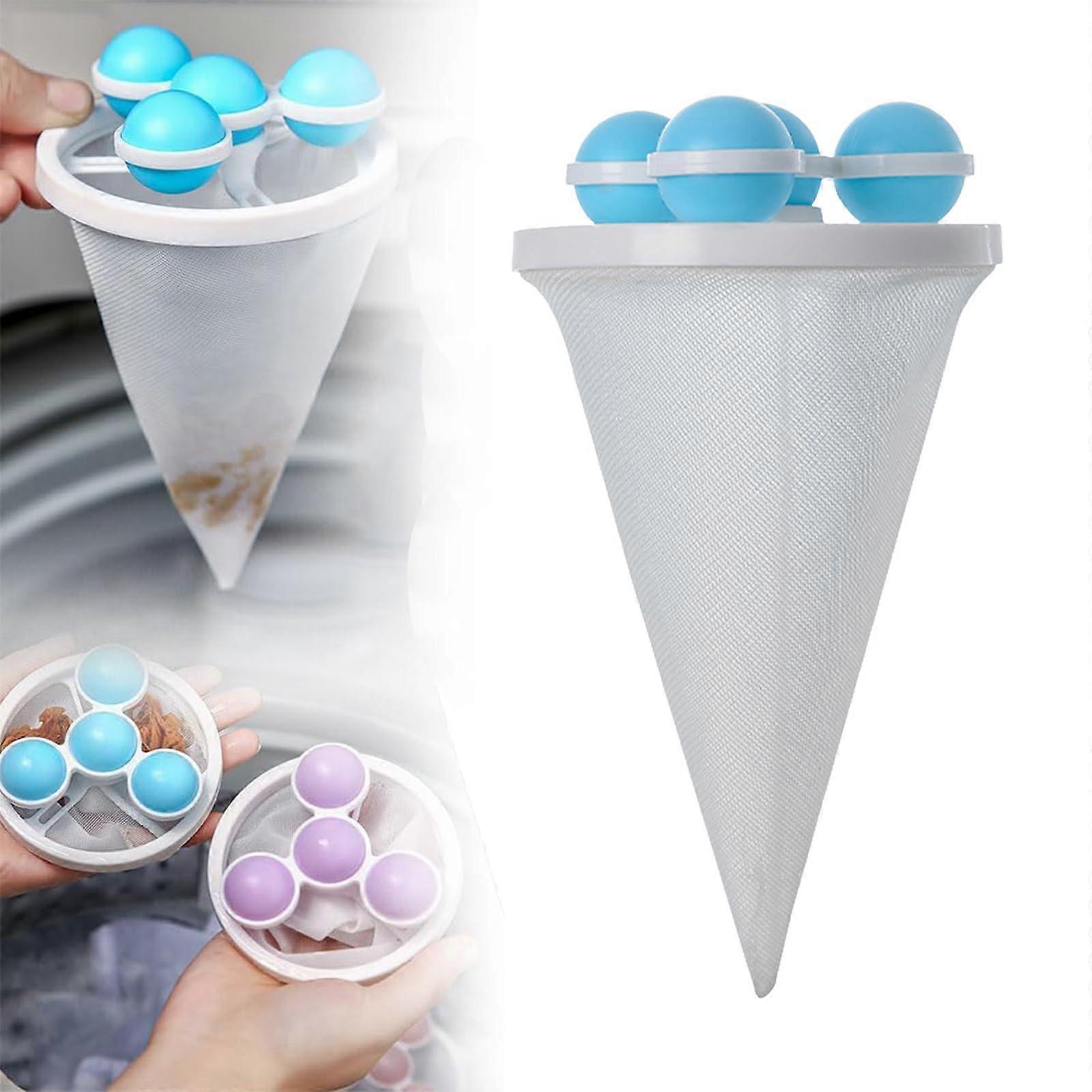 Filter Bag Washing Machine Hair Remover for Pet Hair, Reusable Floating Mesh, Compatible with Dog and Cat Hair, Blue