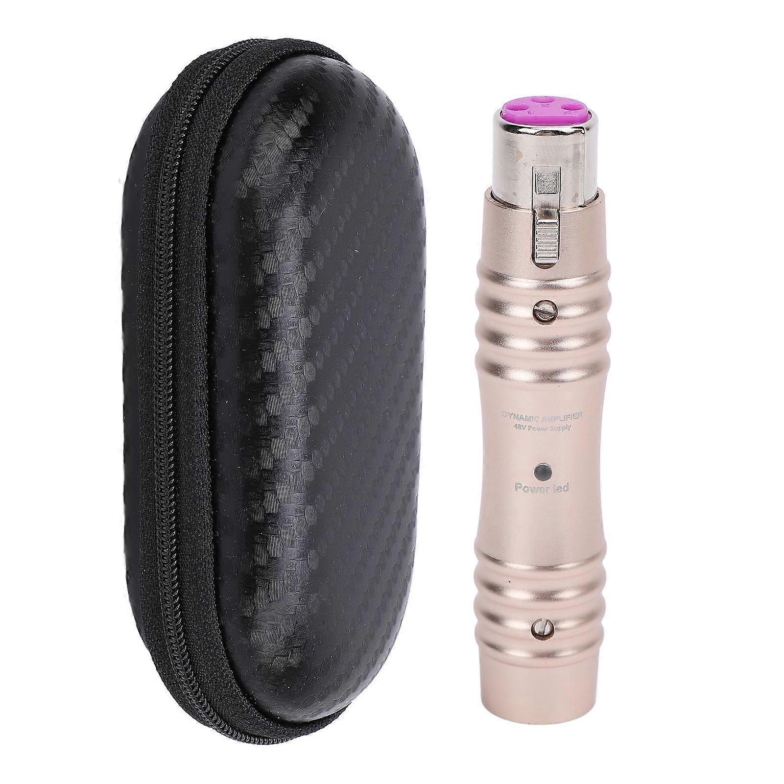 Gold Dynamic Microphone Preamplifier with Noise Cancellation and 48V XLR for Karaoke