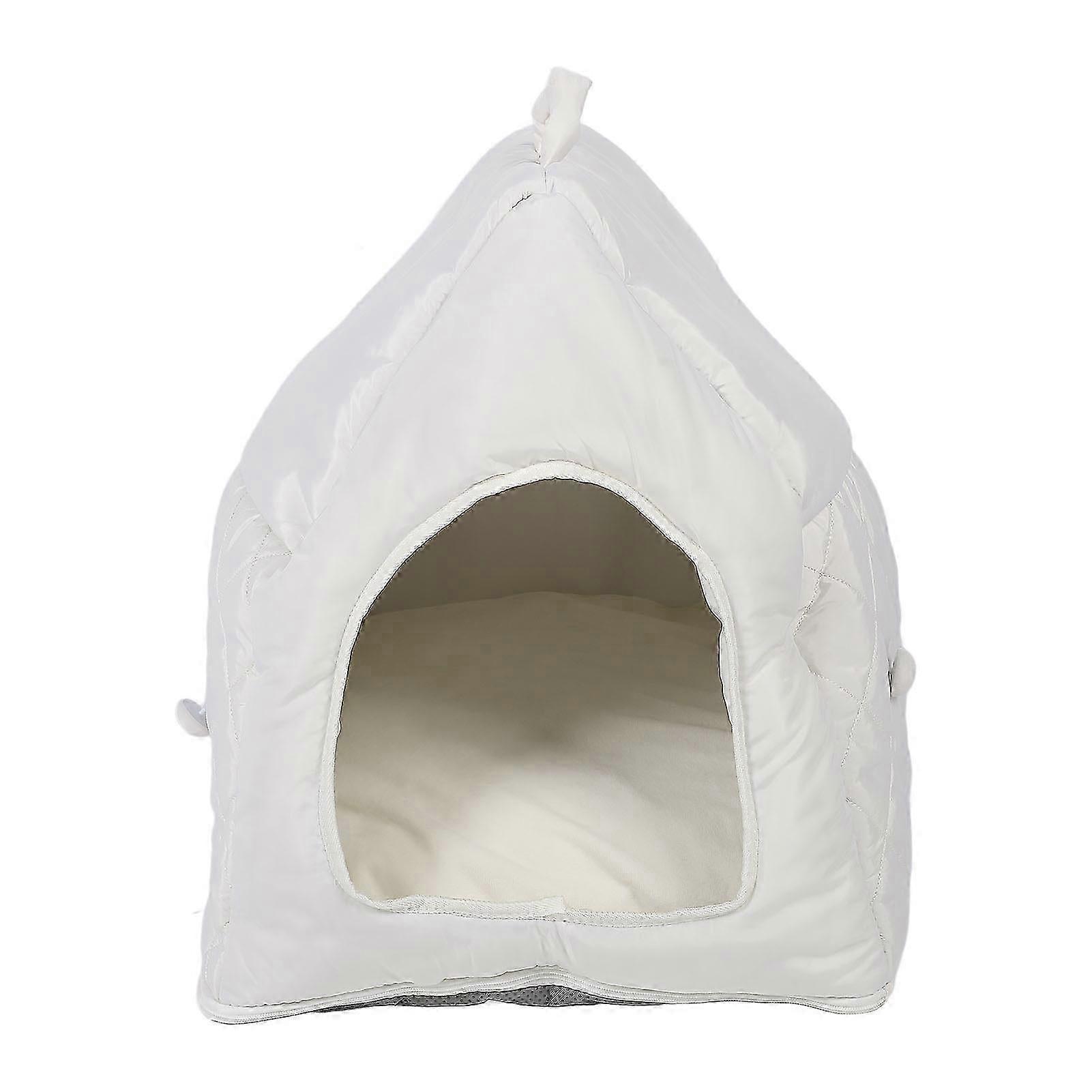 Cat House Indoor All Seasons Pet Dog House Bed Soft Comfortable Cat Hideaway 23.62x20.87x17.72in Beige